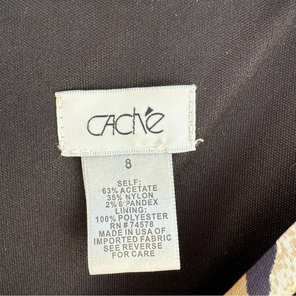 Vintage Cache Dress Leopard / Cheetah Print Sleeveless Knee Length Size 8 - Picture 8 of 10